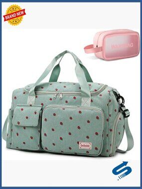 Small Gym Bag for Women Travel Duffle Weekender with Shoe Compartment